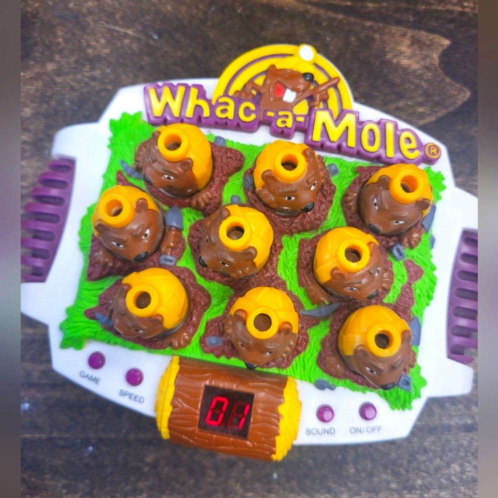 1999 Whac a Mole Electronic Handheld Game With Lights Tested Vintage